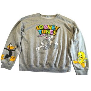 Looney Tunes Graphic Sweatshirt‎ Bugs Bunny Daffy Duck Tweety Retro Pullover